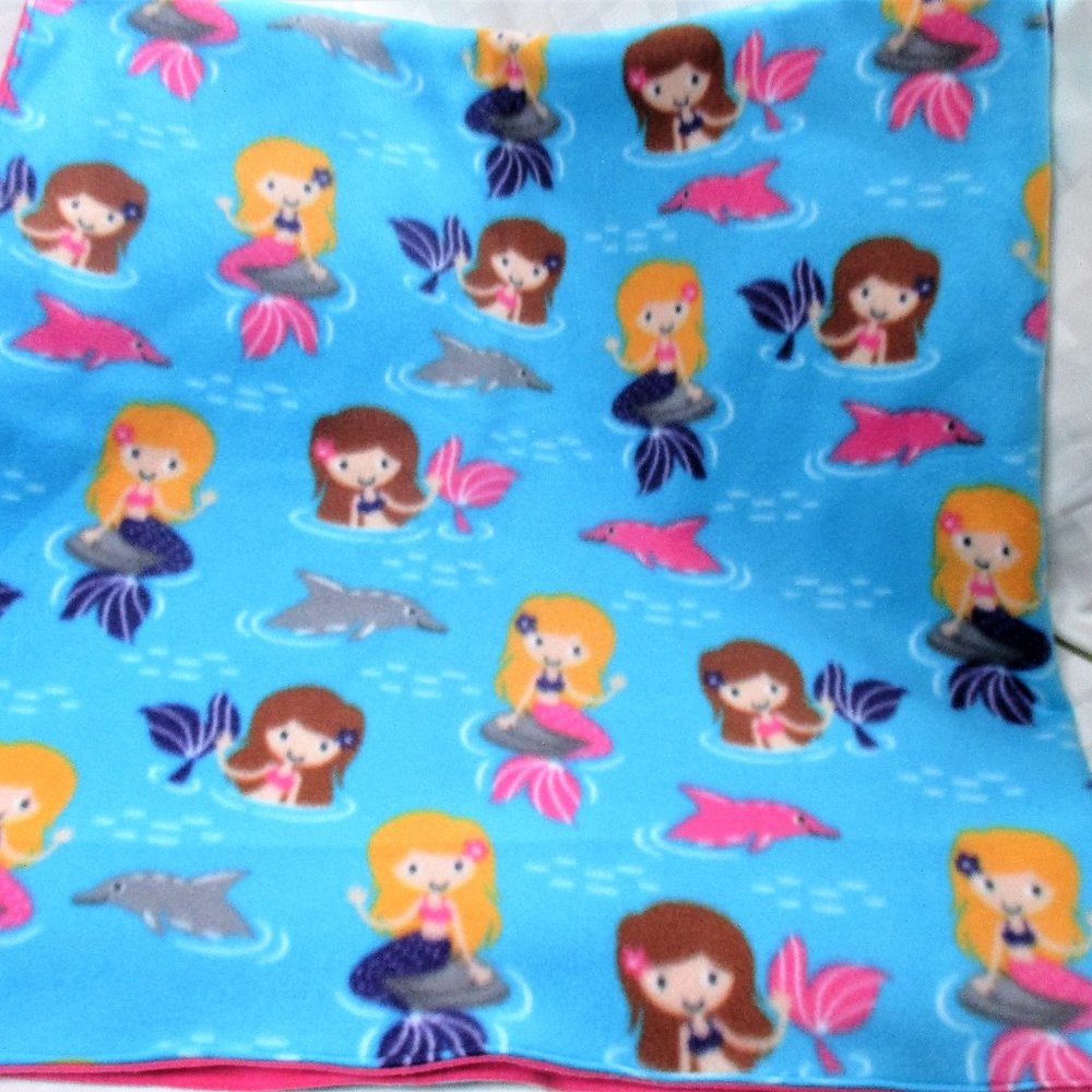 Mermaid handmade fleece blanket